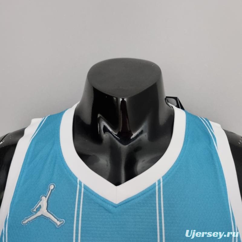 75th Anniversary Ball #1 Charlotte Hornets Blue NBA Jersey