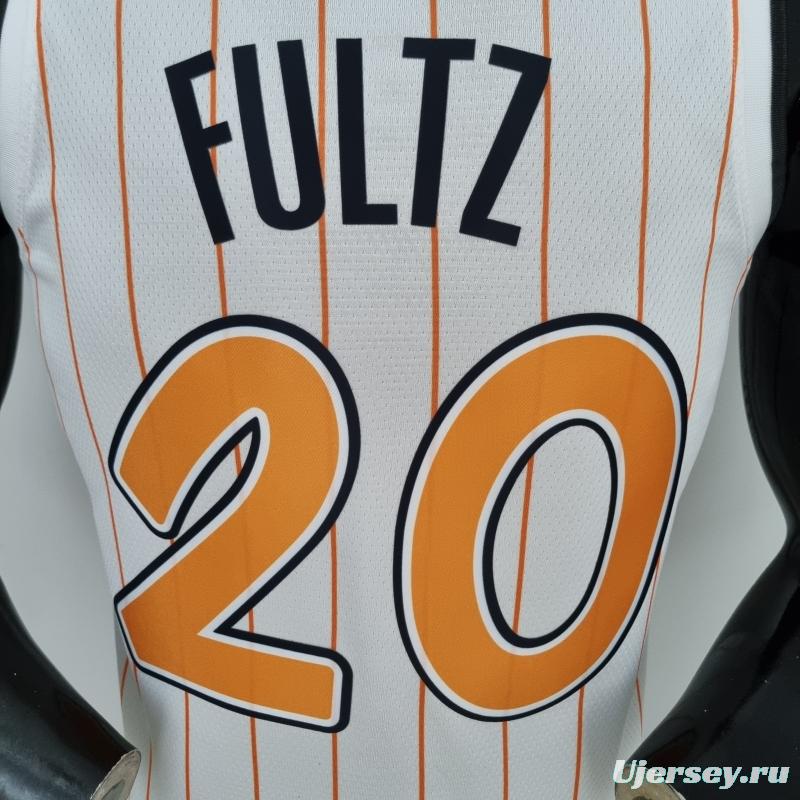 75th Anniversary Orlando Magic Fultz #20 White Orange NBA Jersey