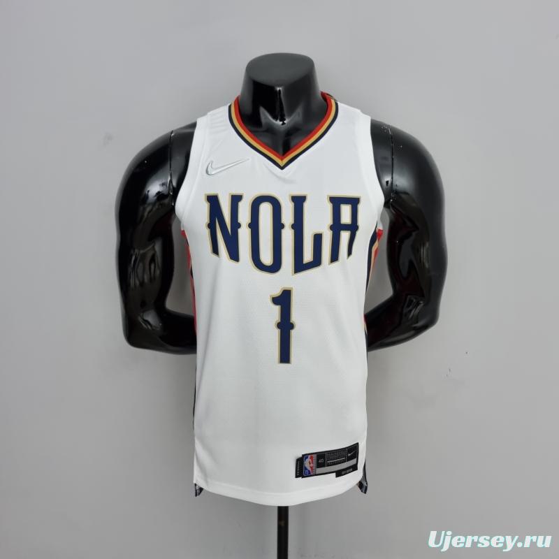 2022 New Orleans Pelicans City Edition Williams #1 White NBA Jersey