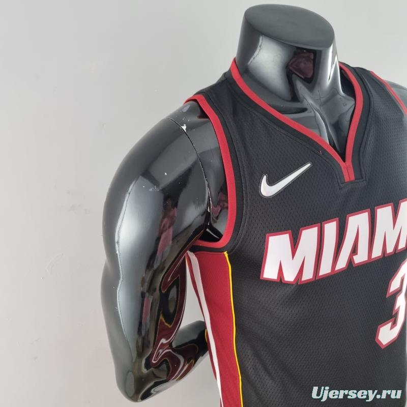 75th Anniversary Miami Heat WADE #3 Black NBA Jersey