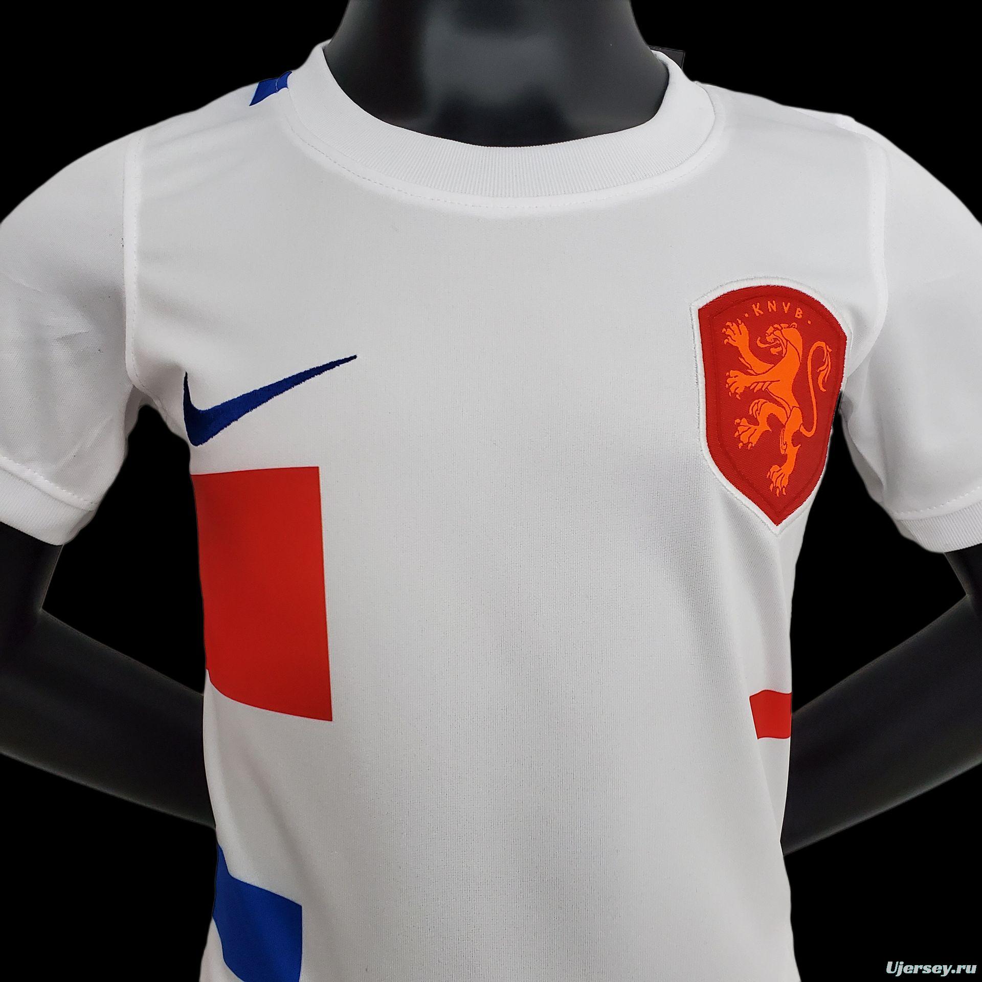 2022 Kids Netherlands Away Size 16-28 Soccer Jersey