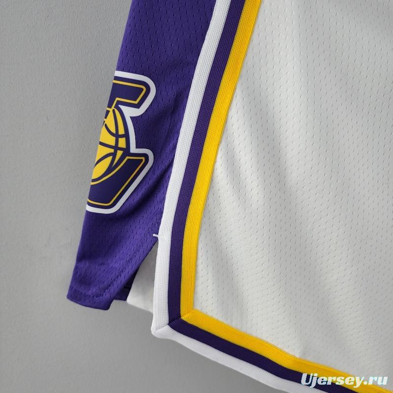 75th Anniversary Los Angeles Lakers White NBA Shorts 