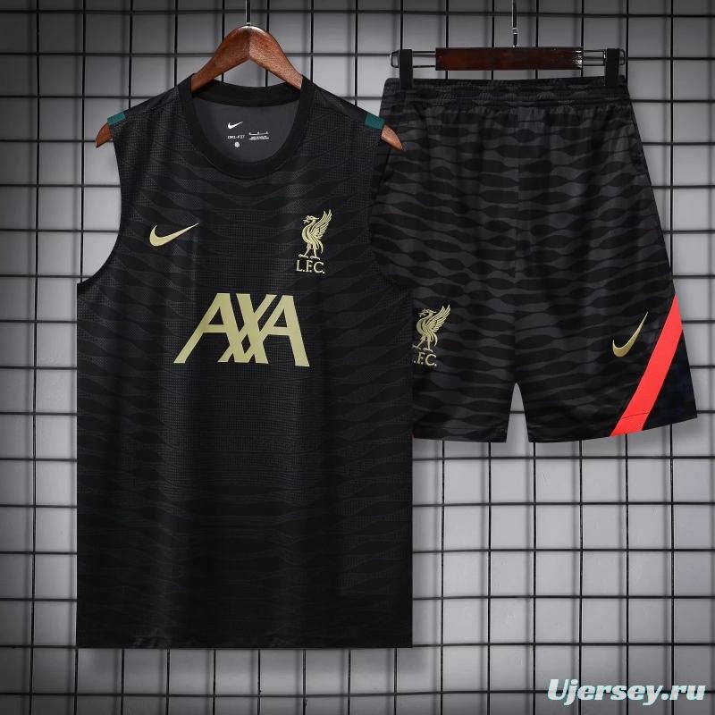 22/23 Liverpool Black Pre-match Training Jersey Vest