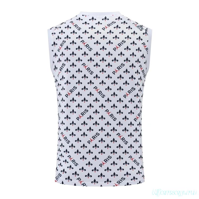 22/23PSG White Flower Dot Pre-Game Training Jersey Vest