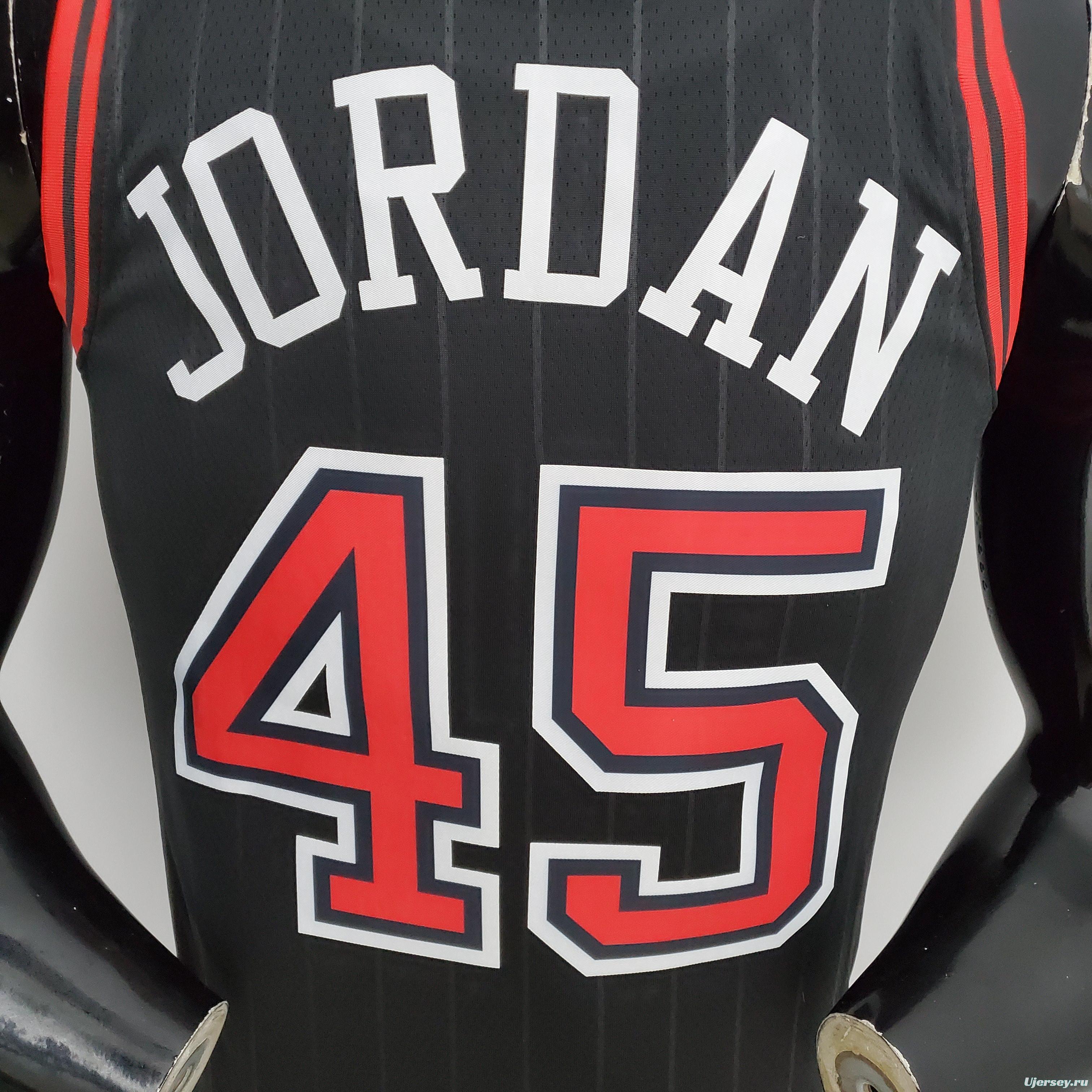 75th Anniversary Jordan #45 Bulls Flyers Black NBA Jersey