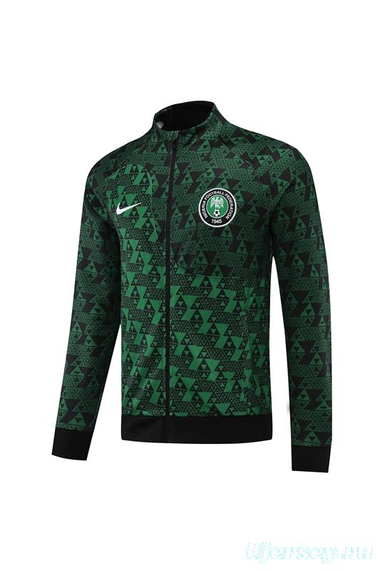 2022 Nigeria Green Full Zipper Jacket+Long Pants