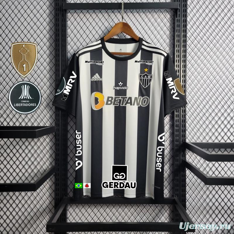 22/23 Atletico Mineiro Home All Sponsors + Patches Soccer Jersey