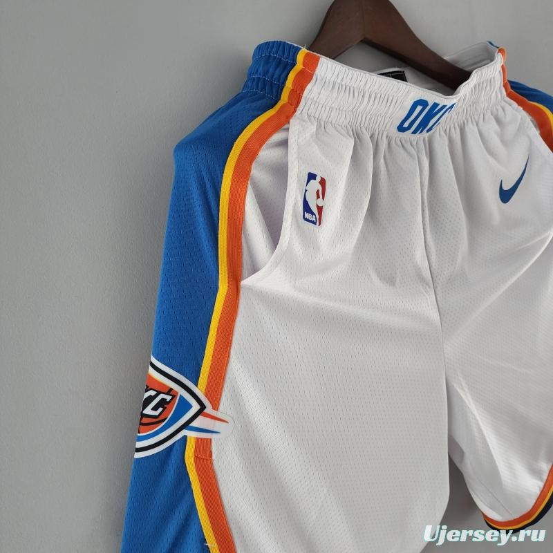 Oklahoma City Thunder NBA Shorts White