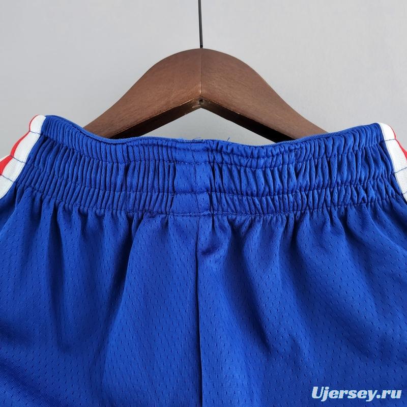 75th Anniversary Philadelphia 76ers NBA Shorts Blue White