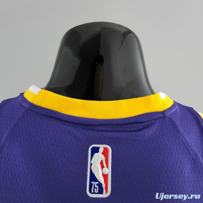 75th Anniversary TOSCANO #95 Los Angeles Lakers Jordan Purple NBA Jersey
