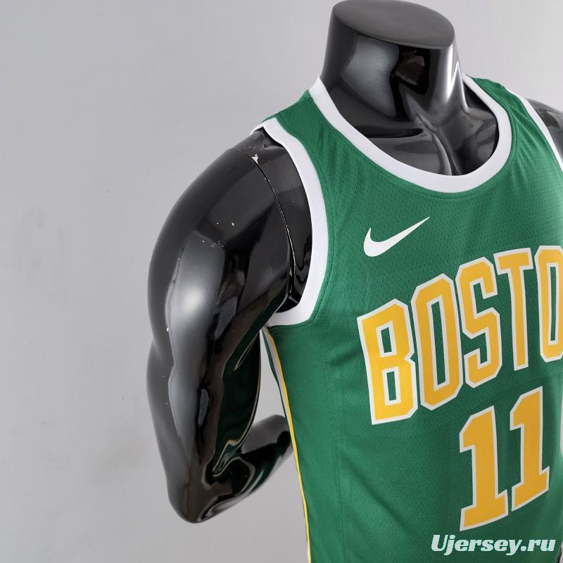 Boston Celtics IRVING#11 Green Gold NBA Jersey