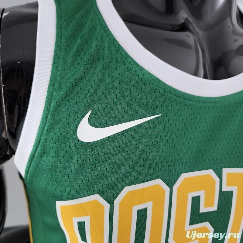 Boston Celtics IRVING#11 Green Gold NBA Jersey