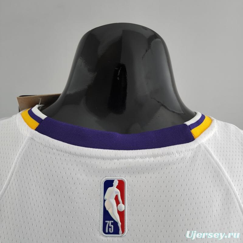 75th Anniversary TOSCANO #95 Los Angeles Lakers White NBA Jersey