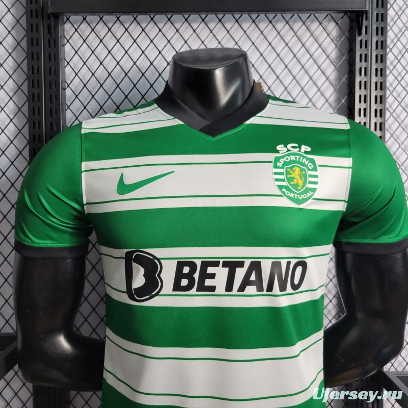 22/23 Player Version Sporting Lisbon Home Soccer Jersey