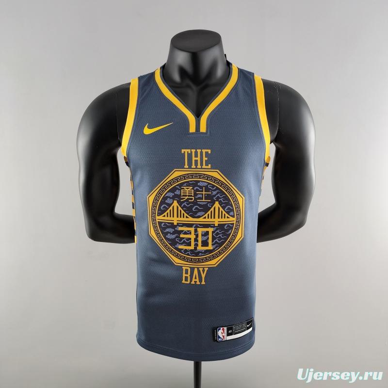 2018 Curry#30 Golden State Warriors Grey NBA Jersey