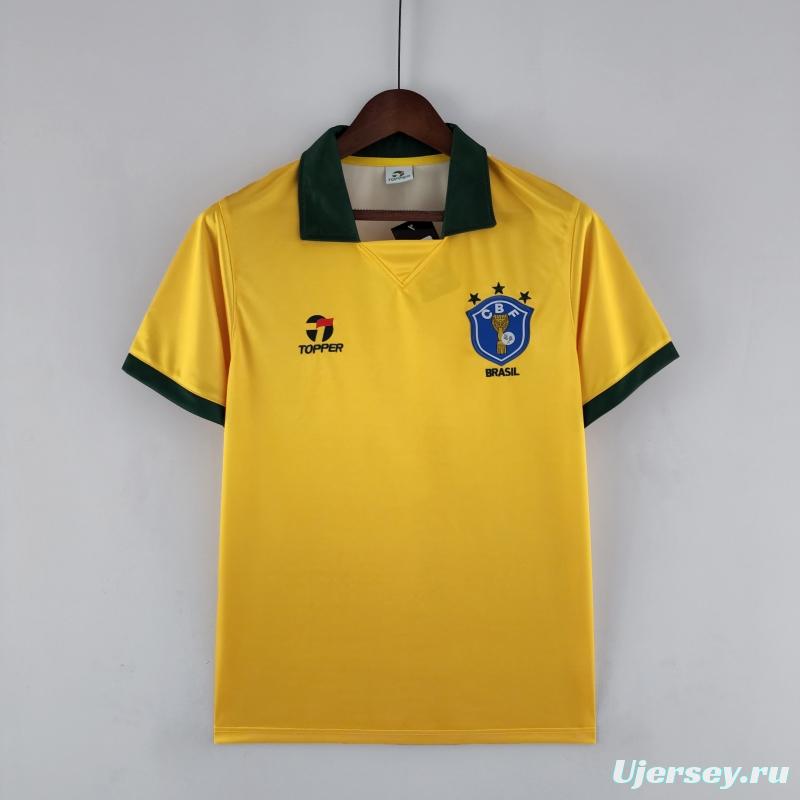 Retro 1988 Brazil Home Soccer Jersey