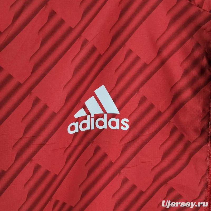 2022 Manchester United Windbreaker Red White Edge