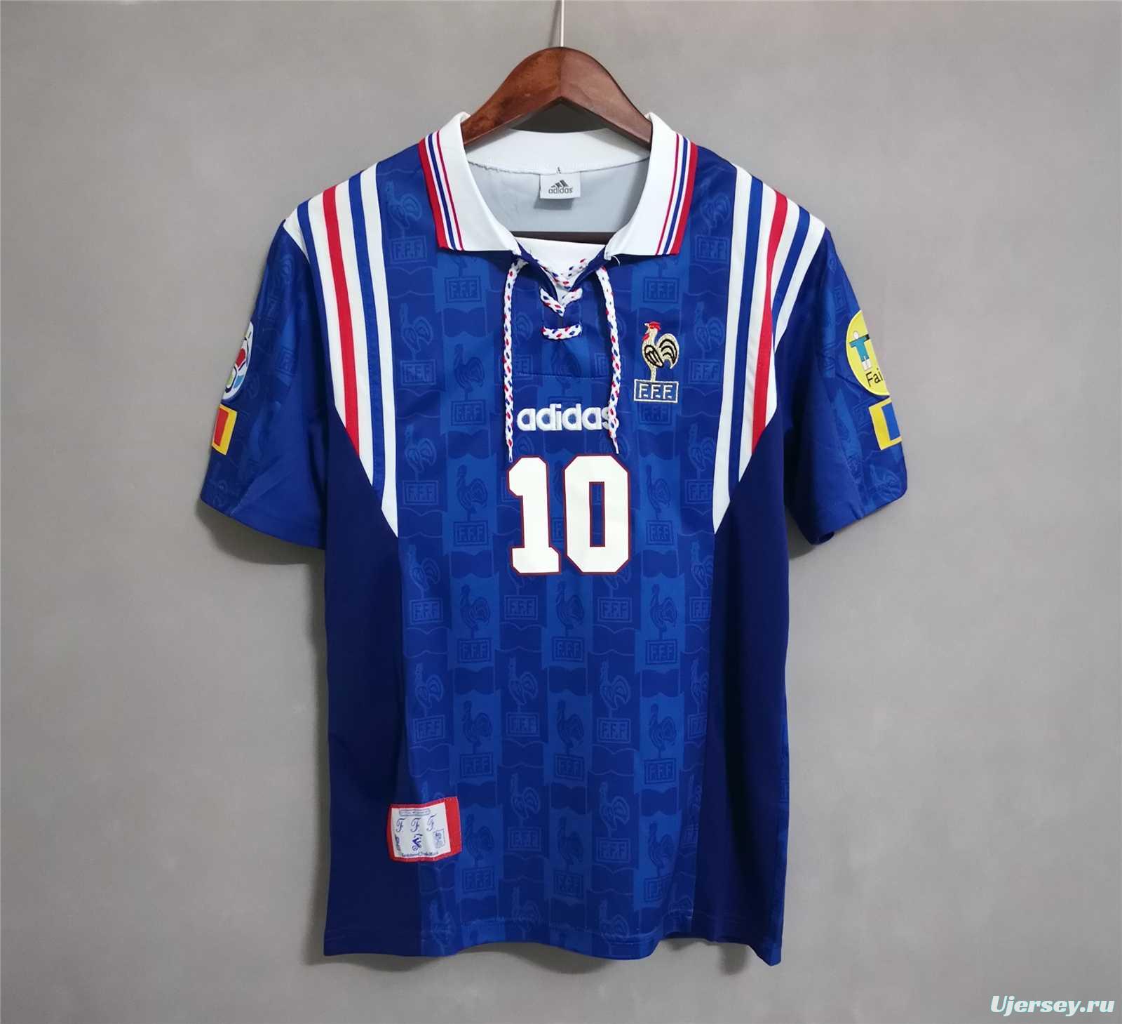 Retro 1996 France Home Blue Soccer Jersey