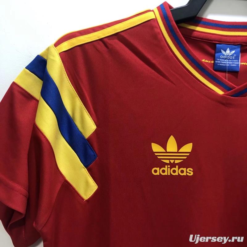 Retro 1990 Colombia Away Red Soccer Jersey