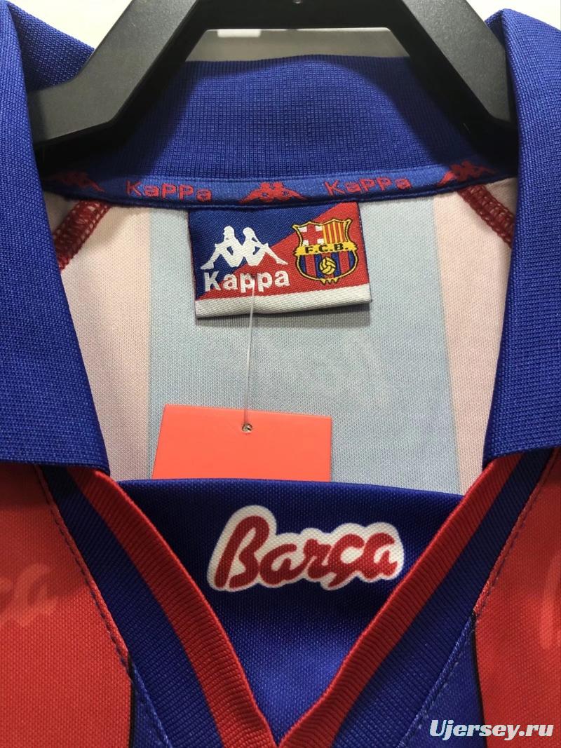 Retro 96/97 Long Sleeve Barcelona Home Soccer Jersey