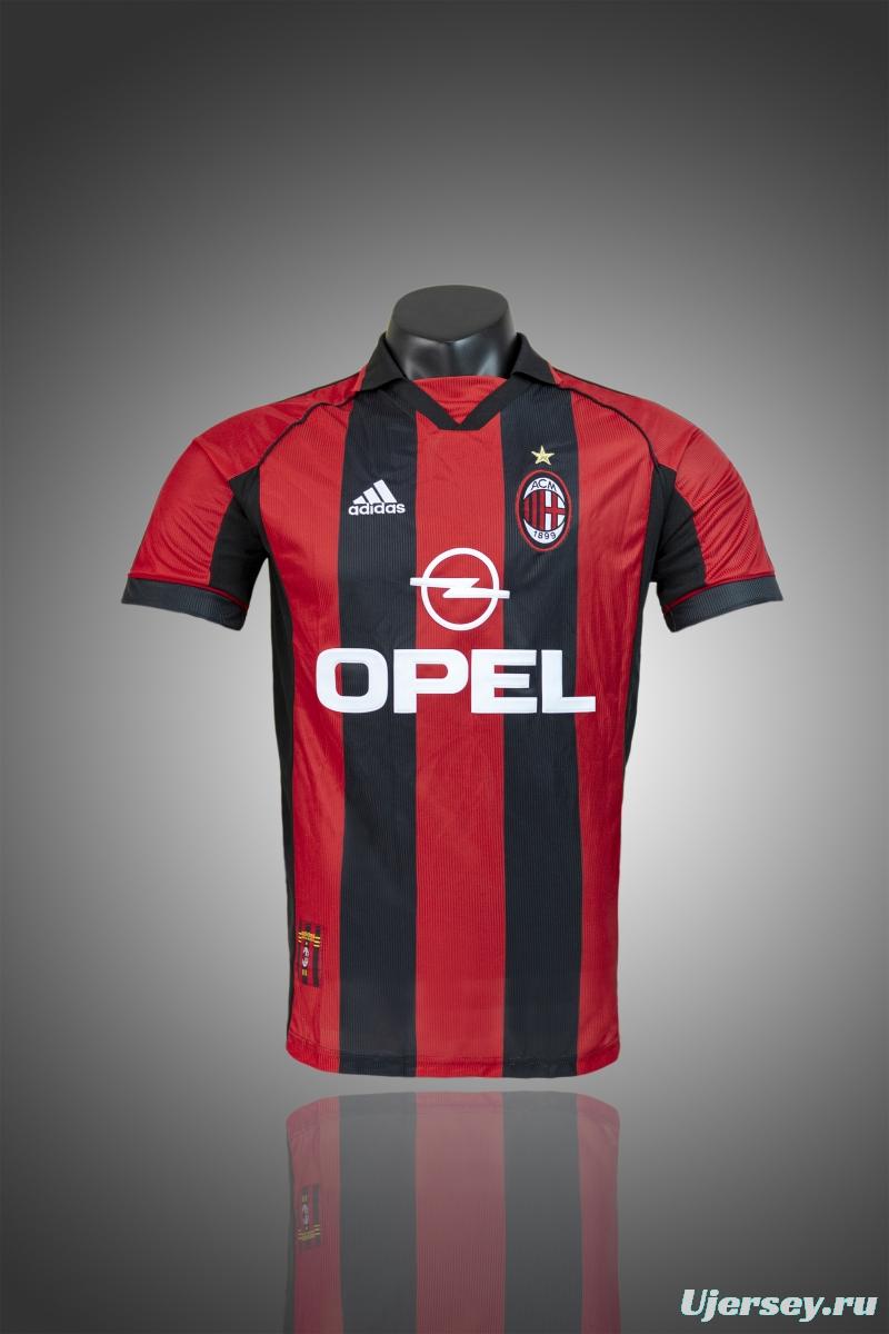 RETRO 98/00 AC Milan Home Soccer Jersey