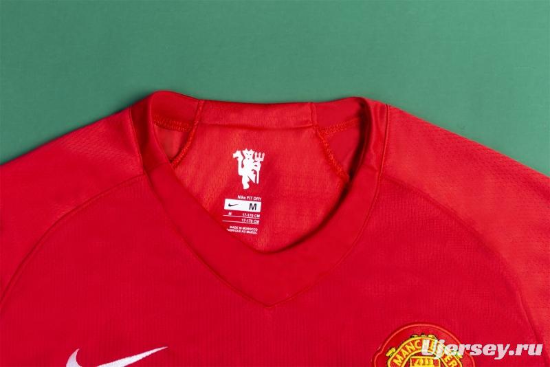 Retro 07/08 Manchester United Home Soccer Jersey