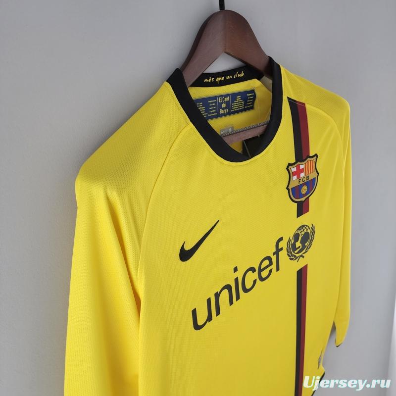 Retro 08/09 Long Sleeve Barcelona Away Soccer Jersey
