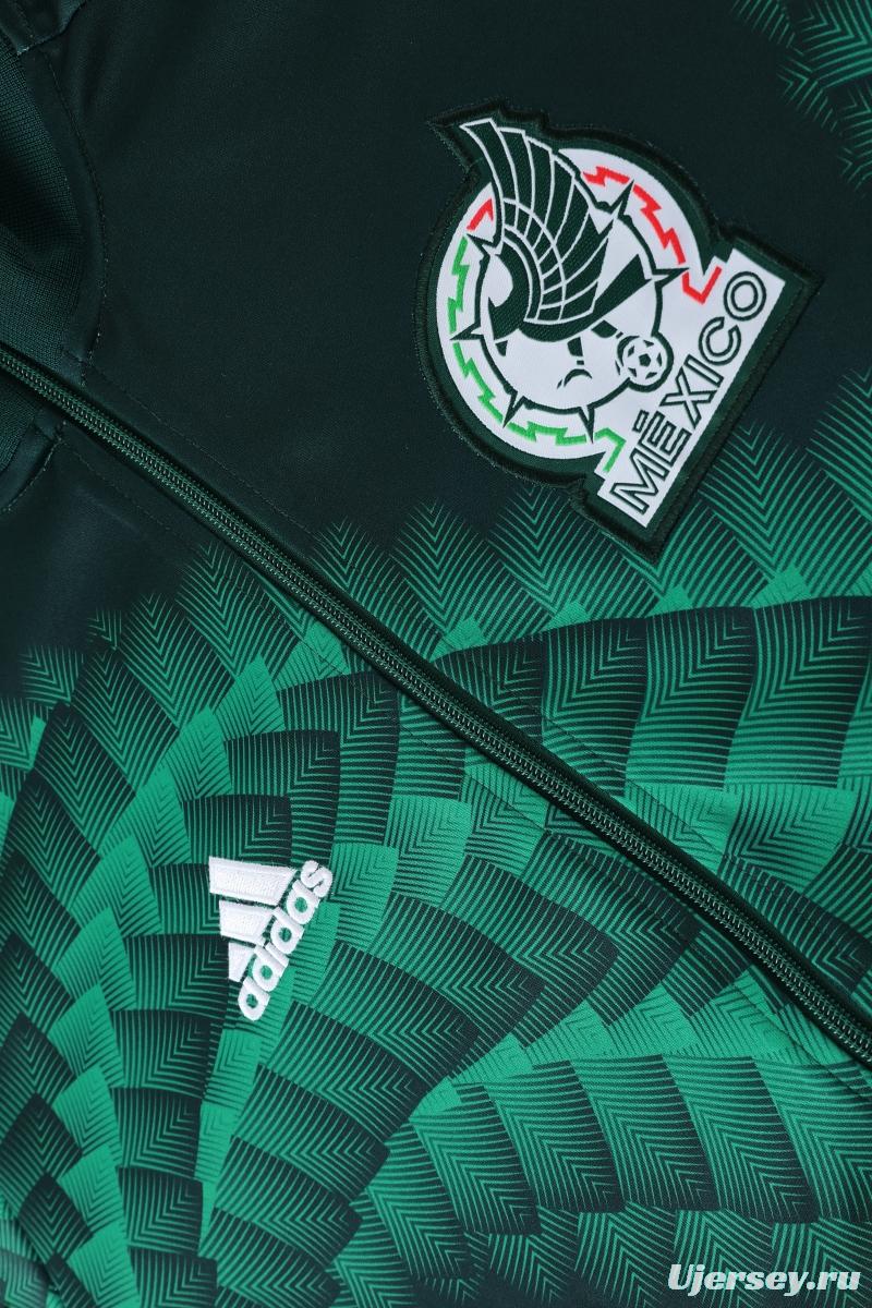 2022 Mexico Dark Green Full Zipper Tracksuit