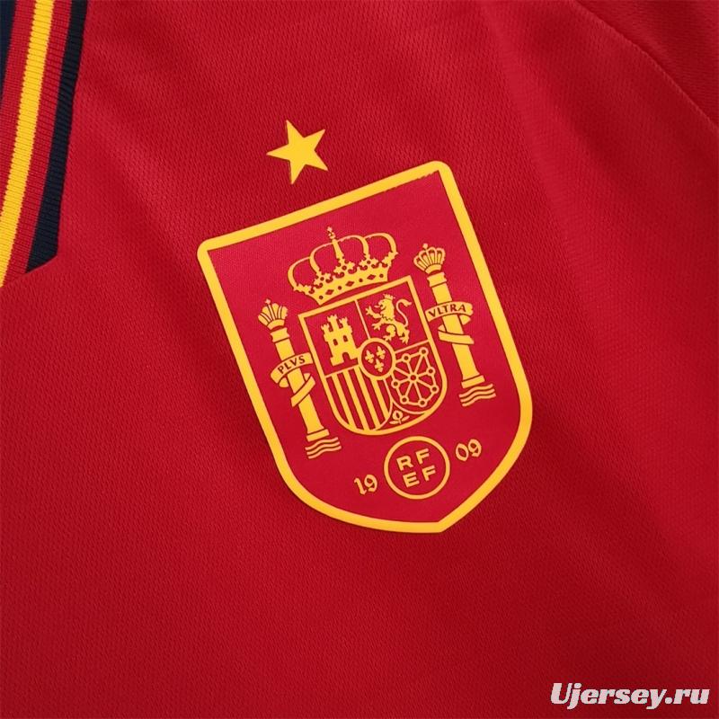 2022 Spain Home Soccer Jersey