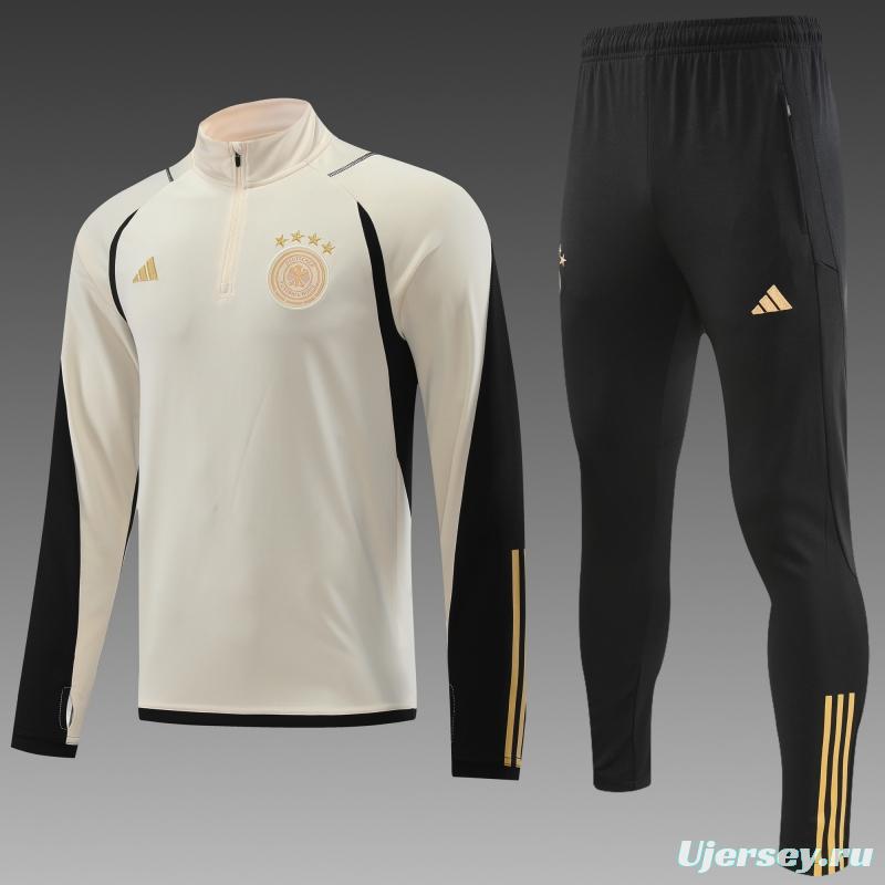 2022 Germany Khaki Half Zipper Tracksuit