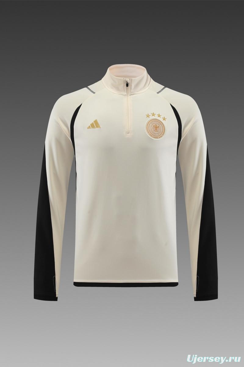 2022 Germany Khaki Half Zipper Tracksuit