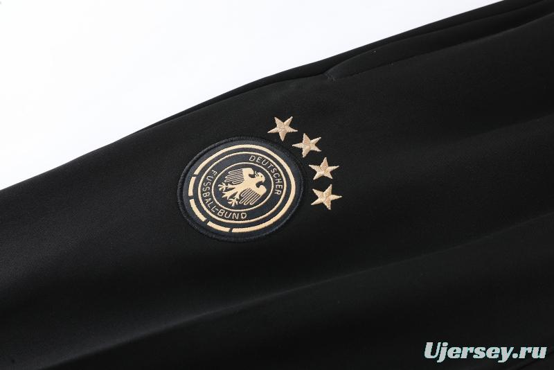 2022 Germany Black Full Zipper Tracksuit