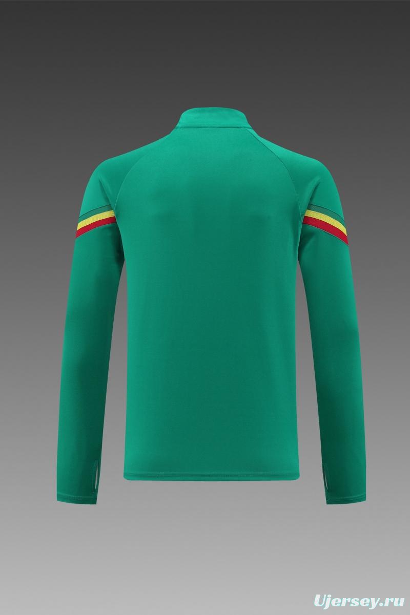 2022 Senegal Green Half Zipper Tracksuit