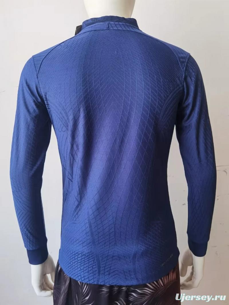 Player Version 2022 France Home Long Sleeve Jersey