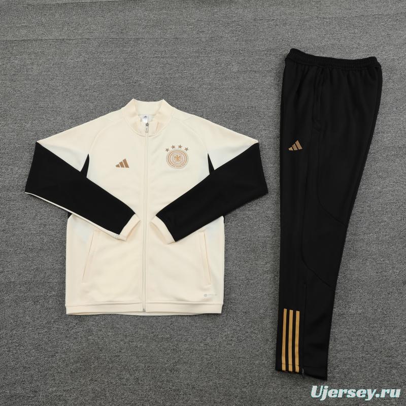 2022 Germany White Full Zipper Tracksuit