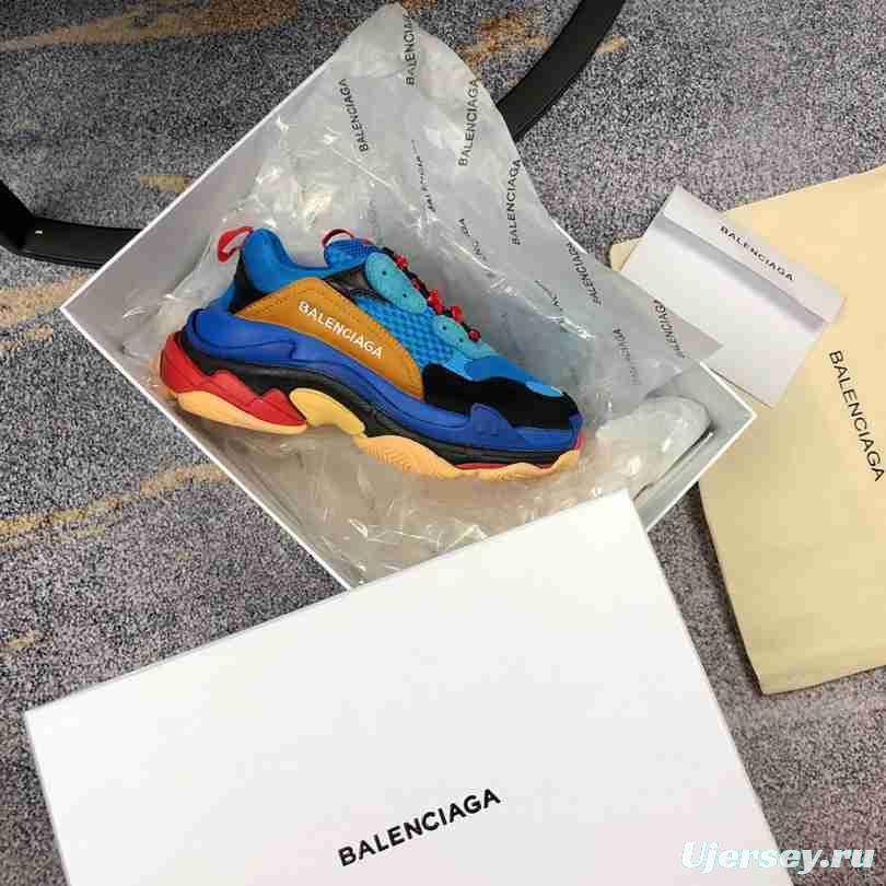 Men Balenciaga Triple-S Sneaker Multi-Color Blue/Black/Brown