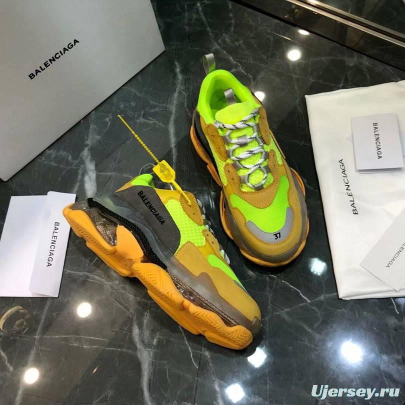 Men/Women Balenciaga Triple S MutiColor Clear Sole Green/Brown Sneaker  Item 6380380