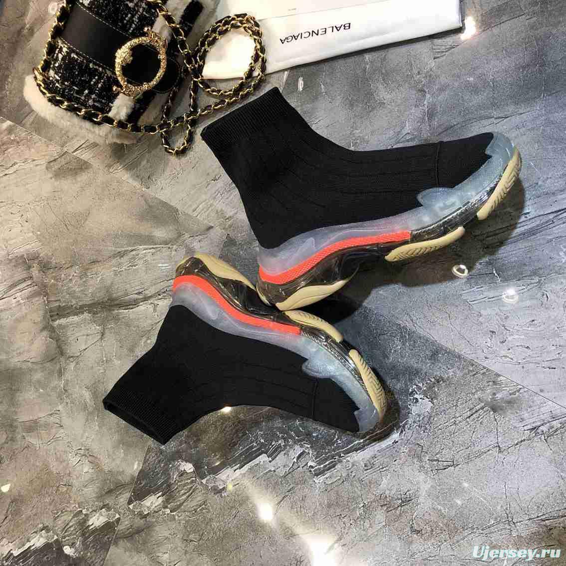 Men/Women Balenciaga Speed Black Sneaker