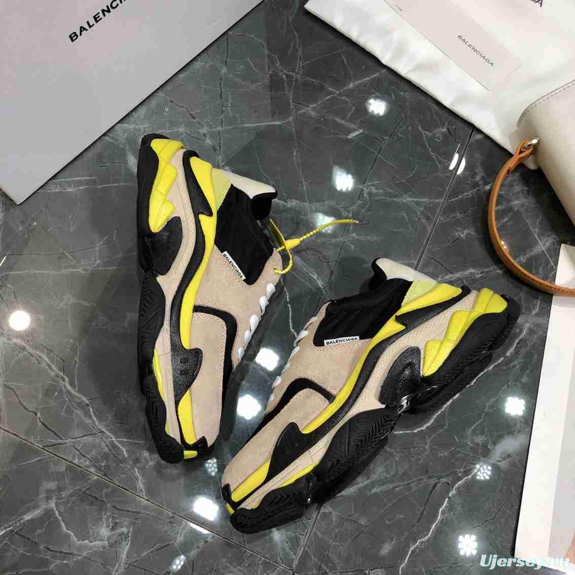 Men/Women Balenciaga Triple S 2.0 Sneaker Black/Brown/Yellow Item 6380340