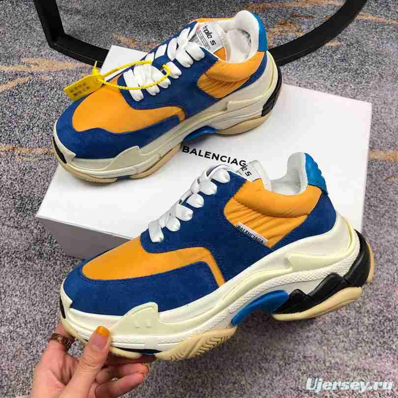 Men Balenciaga Triple-S 2 Navy/Yellow Sneaker