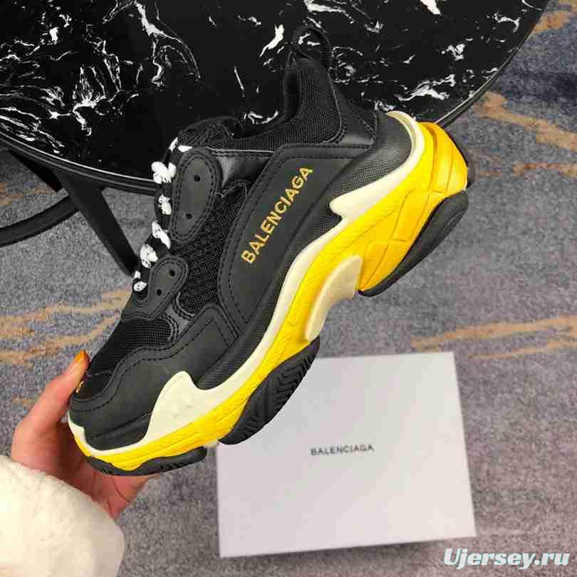 Men Balenciaga Triple-S Sneaker Yellow Sole Black