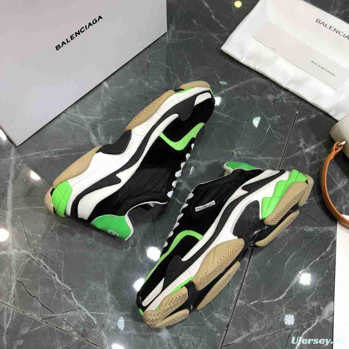 Men/Women Balenciaga Triple S 2.0 Sneaker Black/Green Item 6380340