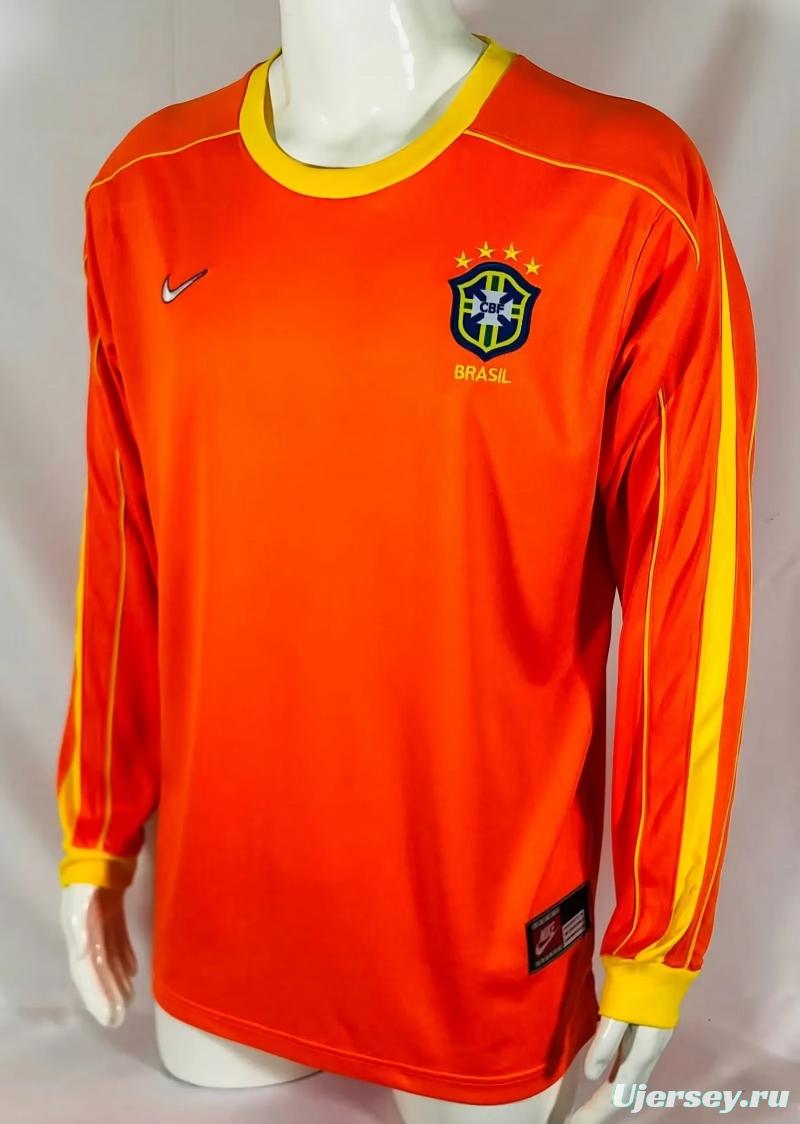 Retro 1998 Brazil Goalkeeper Orange Jersey