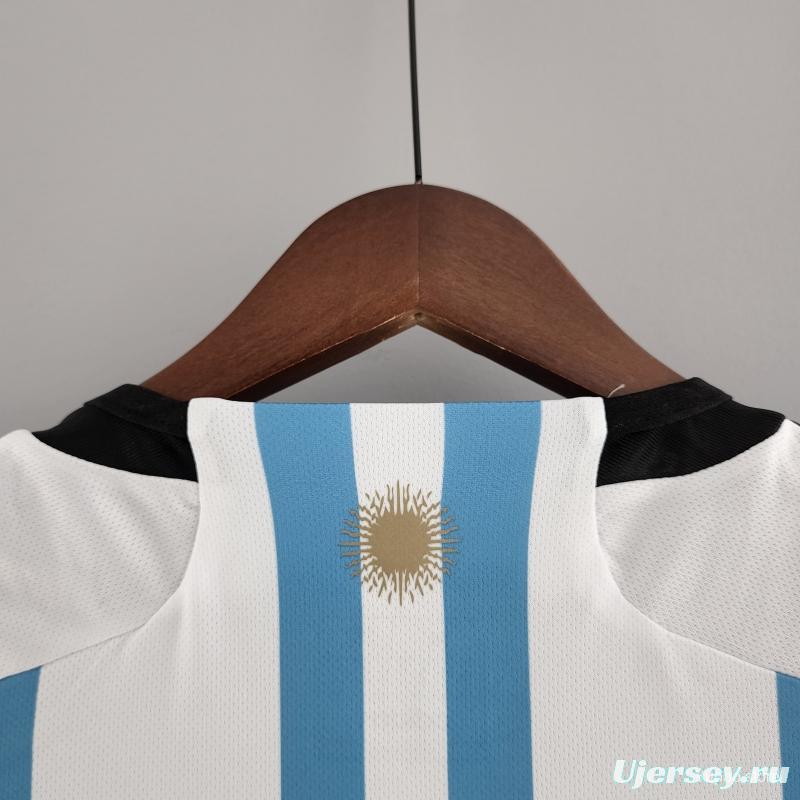 2 Stars Argentina Home Final Match Jersey With Full Patch