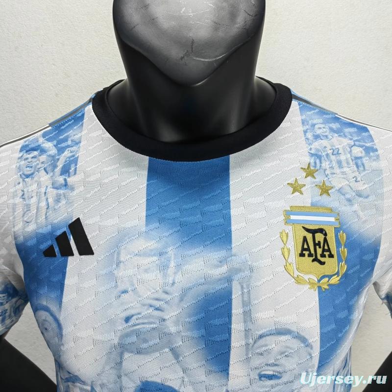 Player Version 3 Stars 2022 Argentina Campeones Mundo Home Special Jersey