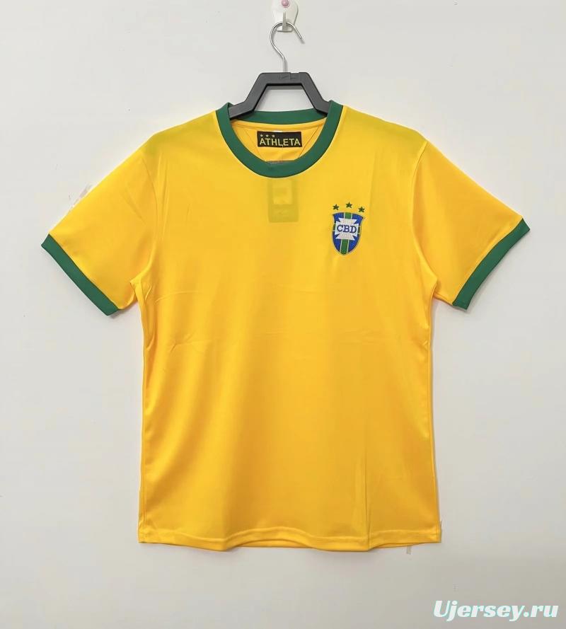 Retro 1970 Brazil Home Jersey 10#Pelé Commemorate The King Of Football