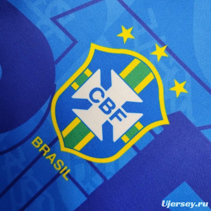 Retro 1992 Brazil Away Blue Jersey