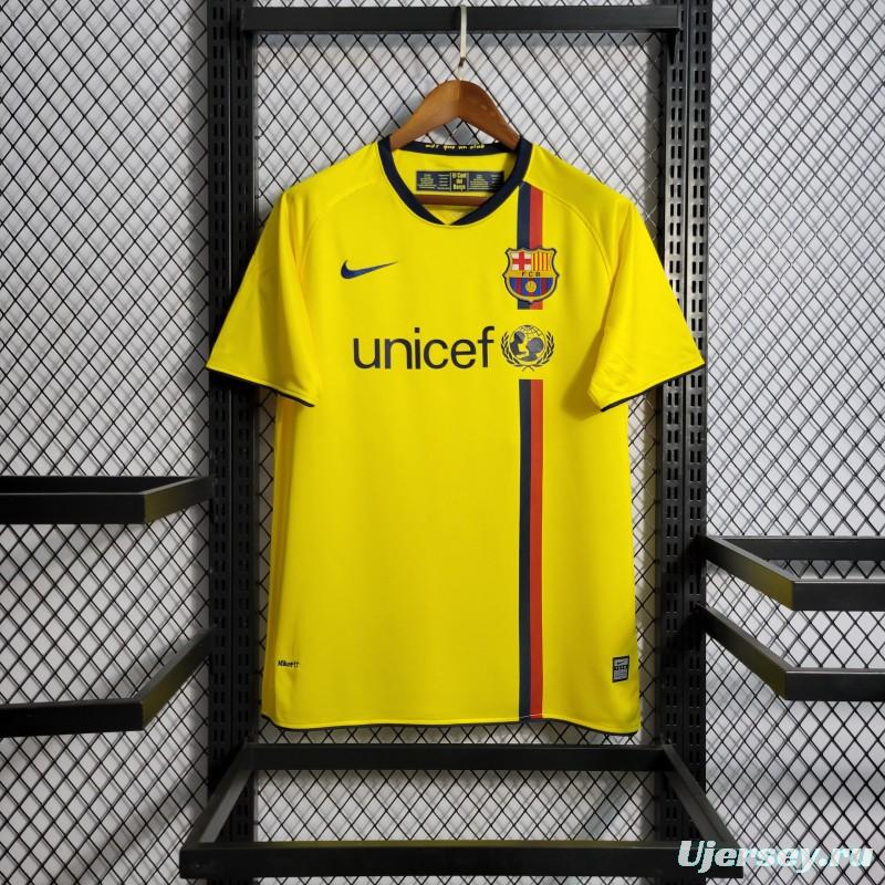 Retro 08/09 Barcelona Away Yellow Jersey