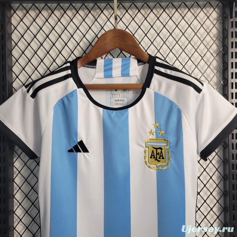 3-Stars Women 2023 Argentina Home Jersey