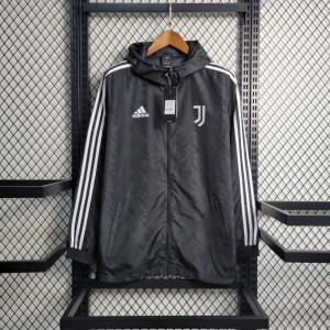 23-24 Juventus Black Windbreaker